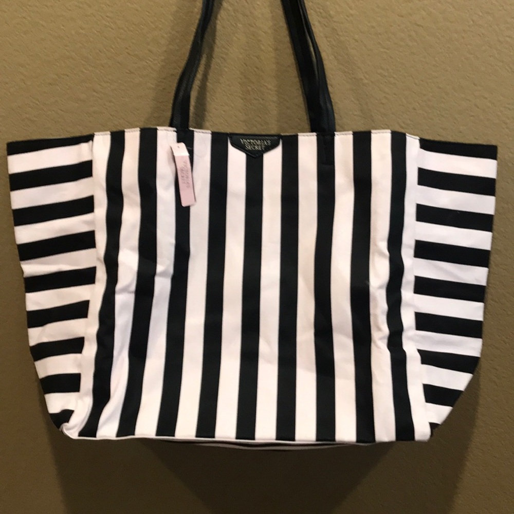 Pink and Black Victoria Secret Tote Bag